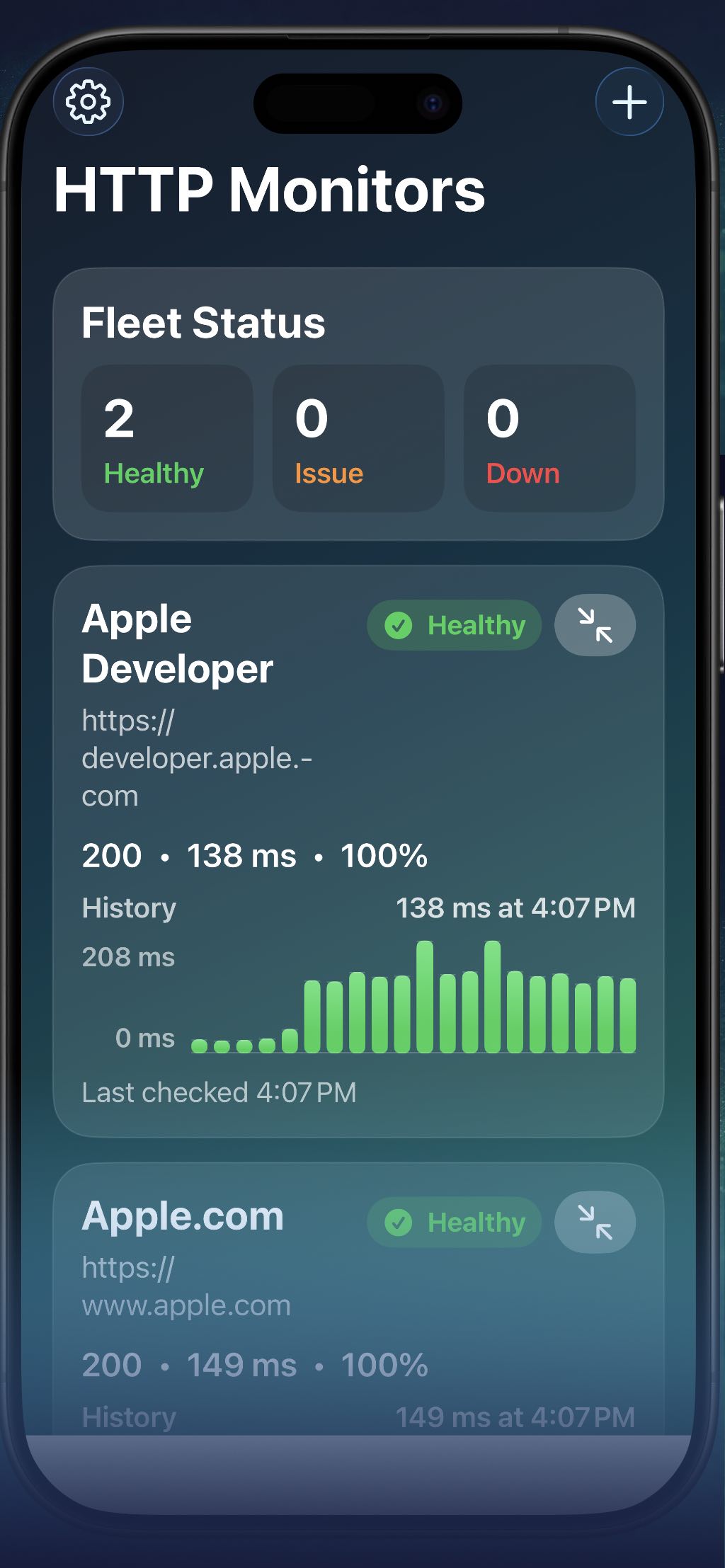 Server Uptime dashboard showing monitor groups and service status